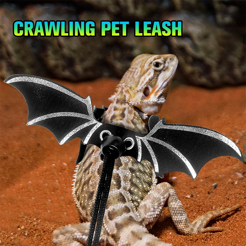 

Lizard Leash Traction Rope Adjustable Bearded Dragon Harness Leather Reptiles