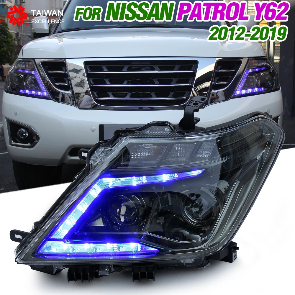 

Car light ,headlights For Nissan Patrol Y62 headlight 2014-2019 ,LED light suitable ,with daytime running light car accessories