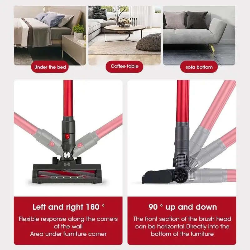 Вертикальный ручной пылесос 13 кПа мощный всасывающий 5 в 1 легкий для дома
