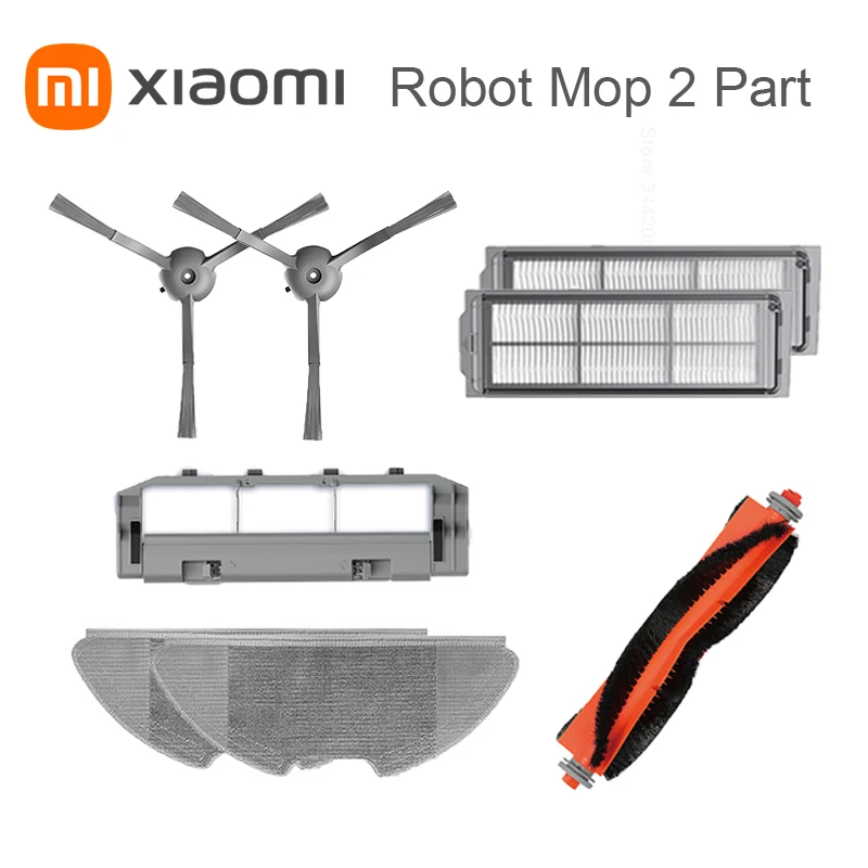

Оригинальный новый робот-пылесос XIAOMI MIJIA, 2 запасных части, набор для уборки, основная крышка щетки, аксессуары для швабры, боковая щетка