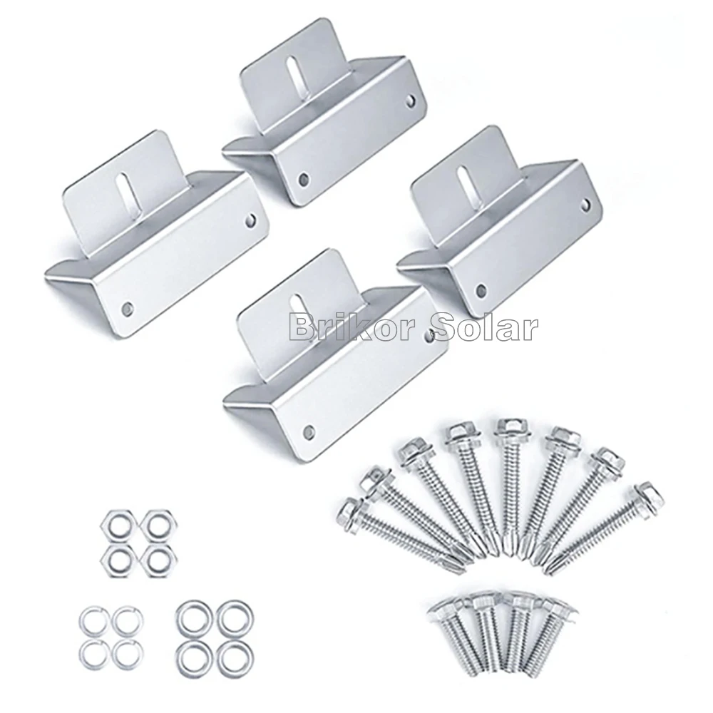 

4 Pcs Z Style Solar Panel Mounting Bracket Z-shaped Aluminum Alloy Roof Fix Bracket For RV Carvan Solar System Clamp Yacht Rack