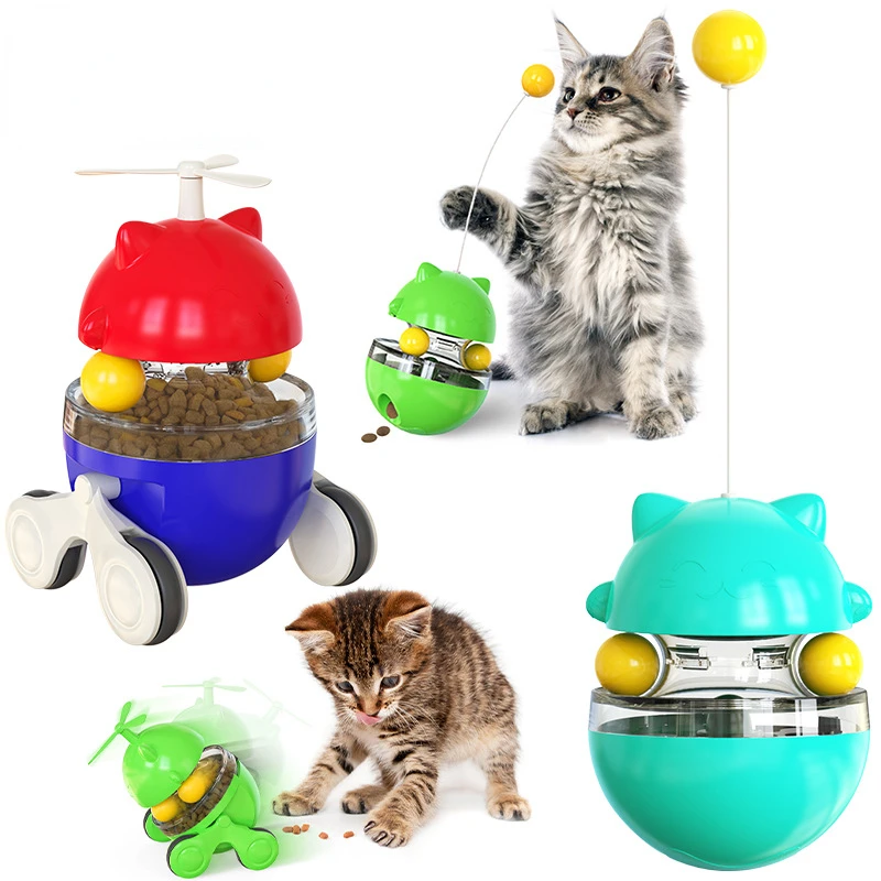 

Pets Supplies Cat Teaser Feeder Ball Cat Kitten Funny Tumbler Slow Eating Food Leak Dispenser Feeder Ball Teaser Toy