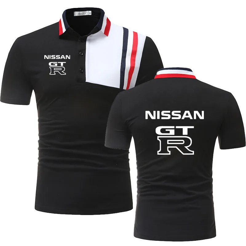 

Мужская хлопковая рубашка-поло GTR с коротким рукавом и принтом логотипа автомобиля