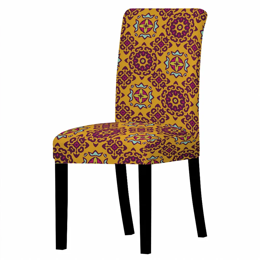 

Boho Mandala Print Stretch Chair Cover High Back Dustproof Home Dining Room Decor Chairs Living Room Lounge Chair Office Chair