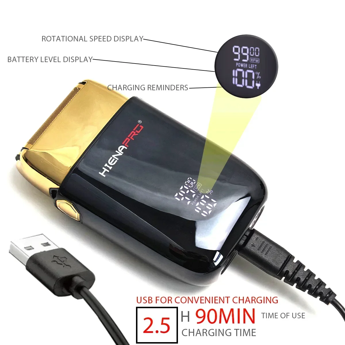 BRDCLIP N-7778 + 809 Gold высокоскоростной профессиональный Мужской парикмахер