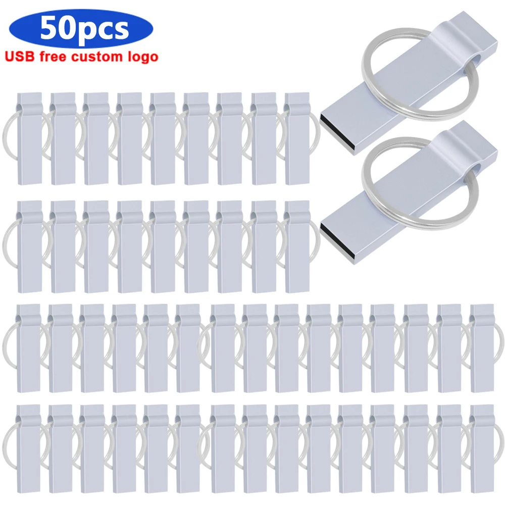 

50PCS/lot USB Stick Mini Pen Drive USB Flash Drives 128 Gb Pendrive 64gb 32gb 16gb Metal Disk Cle USB Free Custom Logo creative