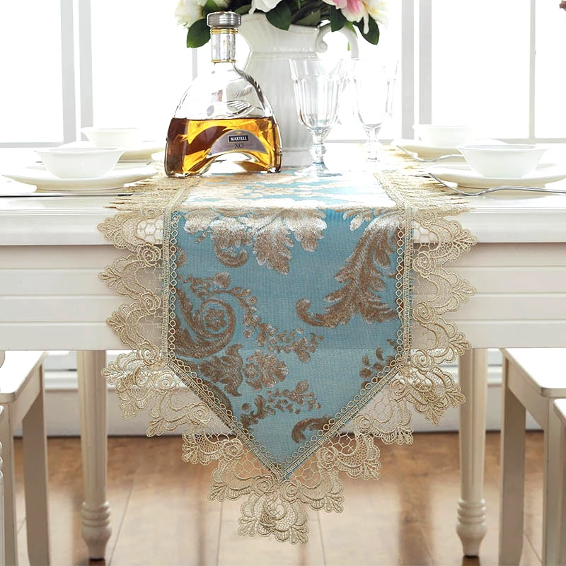 

European Embroidery Lace Table Runners Pastoral Runner Princess Home Decoration Table Runners Placemats TV Closet Piano Cover