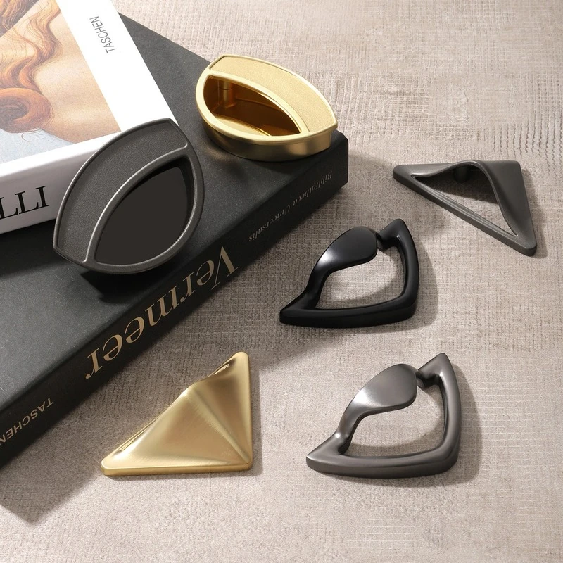 

Modern Minimalist Wardrobe Door Handle Drawer Cabinet Door Handle Golden Black Zinc Alloy Creative Hardware Handle