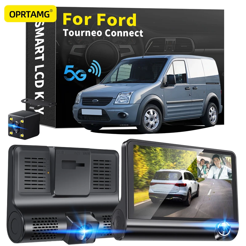

OPRTAMG Dash Cam 540C6 Car DVR 3 Cameras Lens 4.0 Inch 1080P dashcam For Ford Tourneo Connect 1994 1995-2018 2019 2020 2021 2022