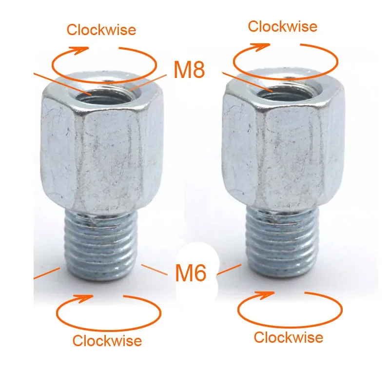

2 шт., адаптеры для заднего зеркала мотоцикла для скутера M10, 10 мм, M8, 8 мм, 6 мм, по часовой стрелке, против часовой стрелки, правая и левая резьба, сменный винт