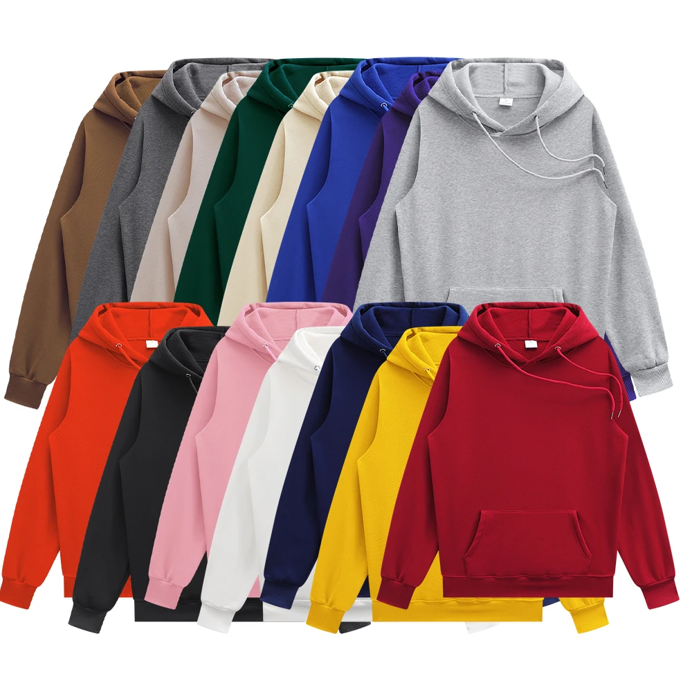 

Толстовка Мужская/Женская флисовая, Модный свитшот с капюшоном, в стиле хип-хоп, однотонная, красная, черная, серая, розовая, уличная одежда