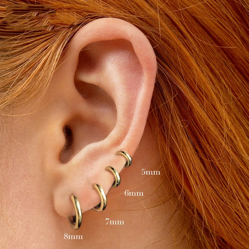 

O-shaped retro glossy size various earrings female S925 silver delicate elegant fashion focus banquet party anniversary gift