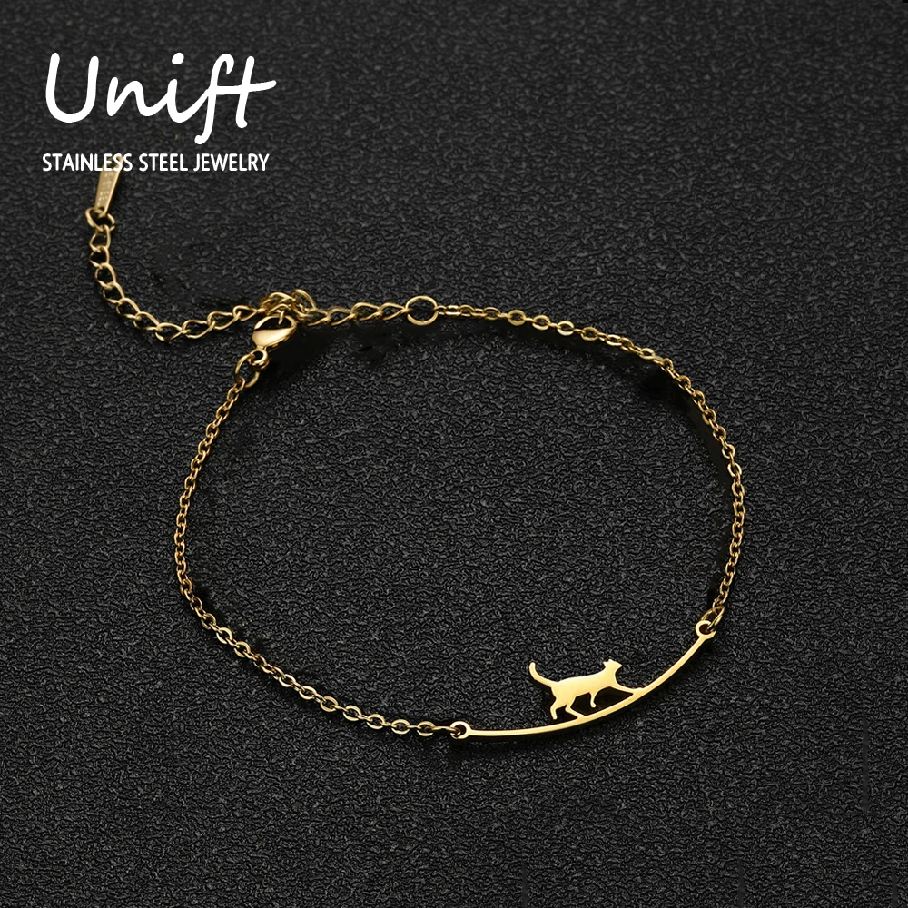 Unift Милый браслет с кошкой для женщин и девушек, Шарм-браслет с котенком на руке, модное ювелирное изделие с животными, подарок любимому питомцу, тренд 2022