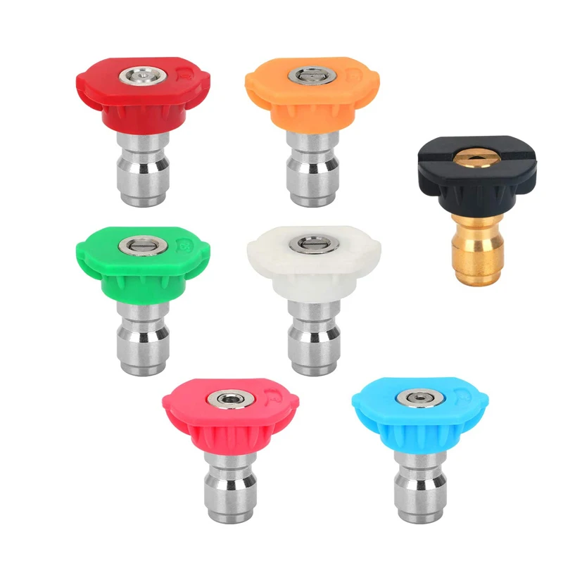 

Kaikarai Pressure Washer Spray Nozzles Car Washer Quick Connect Tips Nozzle Set 7 Pack, 1/4 Quick Connect,Rated Up to 4500 PSI