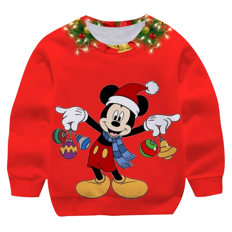 

Disney Autumn Mickey Mouse Sweatshirt Children Boys Clothes Teenagers Long Sleeve Pullovers Christmas Girls Kids Birthday Tops