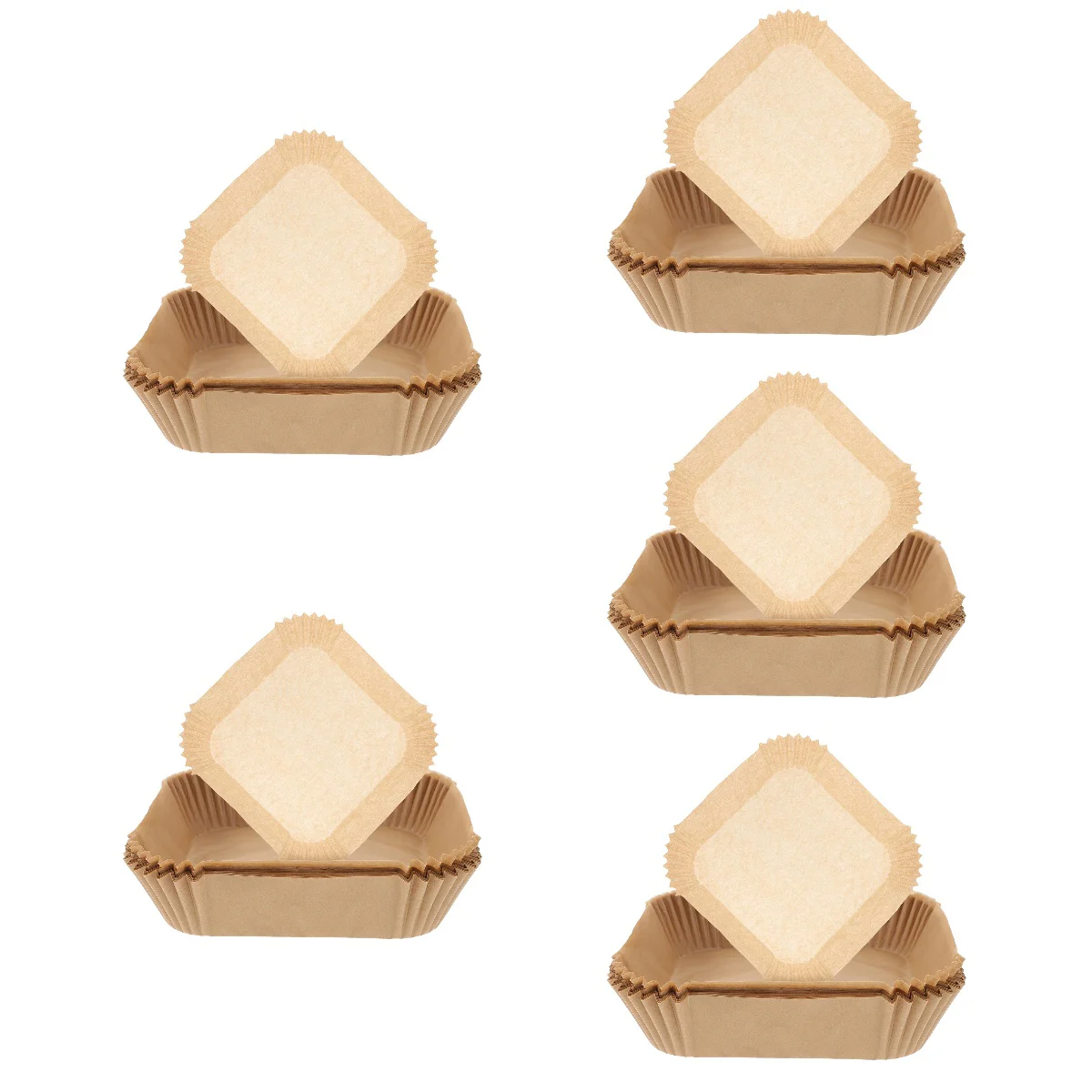 

500 Pcs Air Fryer Paper Silicone Baking Pans Square Liner French Fries Food Cushion Virgin Wood Pulp Tray Liners Pad
