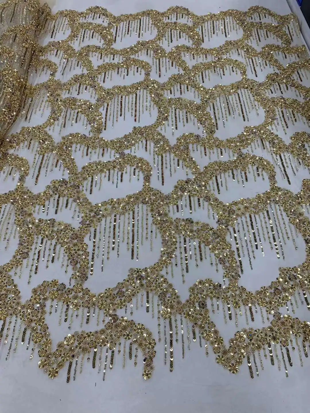 Новый цвет/тяжелая африканская нигерийская ткань кружева рисовые бусины