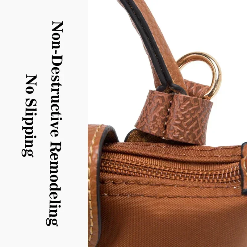 Фото Роскошный кожаный ремень Longchamp без дырокола, длинная длина, регулируемая сумка LongChamp, плечевые ремни, аксессуары с металлической пряжкой №3
