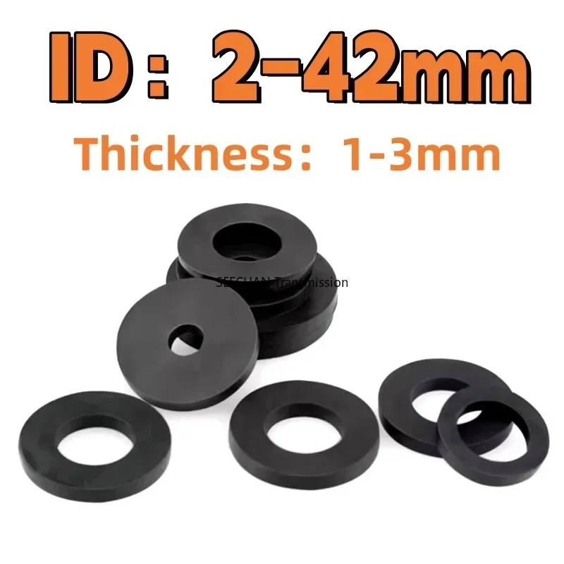 

Черные резиновые плоские шайбы 2-42 мм