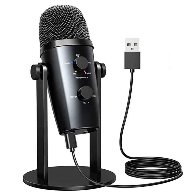 

Condenser Microphone For PC/PS4/5/Laptop/Phone, 4 Sound Modes, Noise Reduction And Reverb