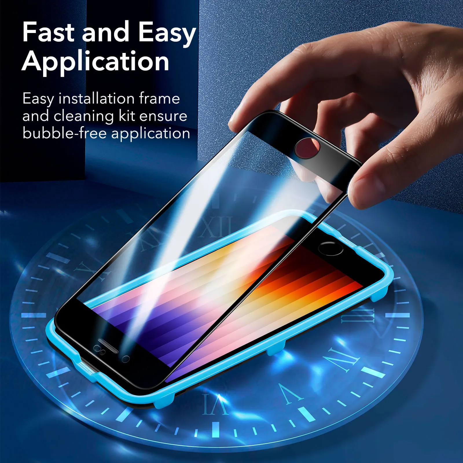 ESR Tempered Glass for iPhone SE Screen Protector 2pcs Full Cover Tempered Glass for Apple iPhone SE 2022 8 7 6s Screen Film