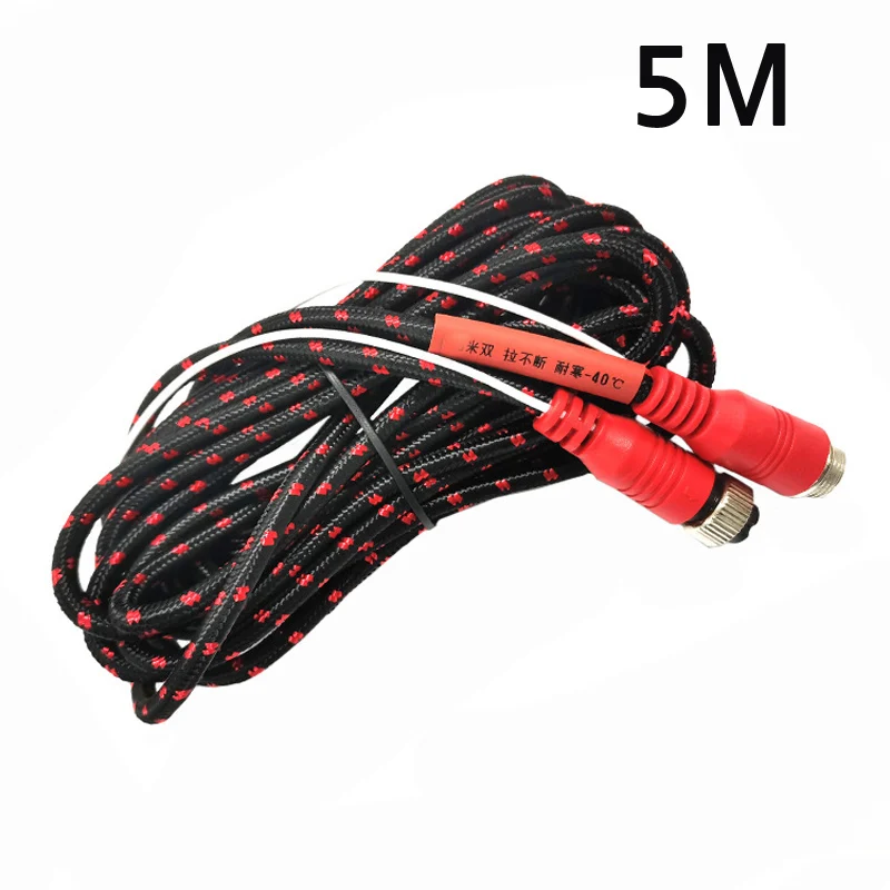 Двухэкранированный удлинитель M12 из чистой меди, 4-контактный авиационный кабель для автомобильной камеры, видеорегистратора, грузовика, прицепа, 5 м/6 м/7 м/10 м/15 м/20 м