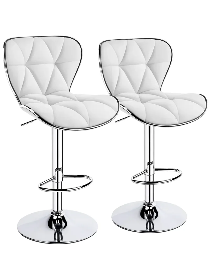 

Регулируемый барный стул из искусственной кожи, комплект из 2 предметов, белый