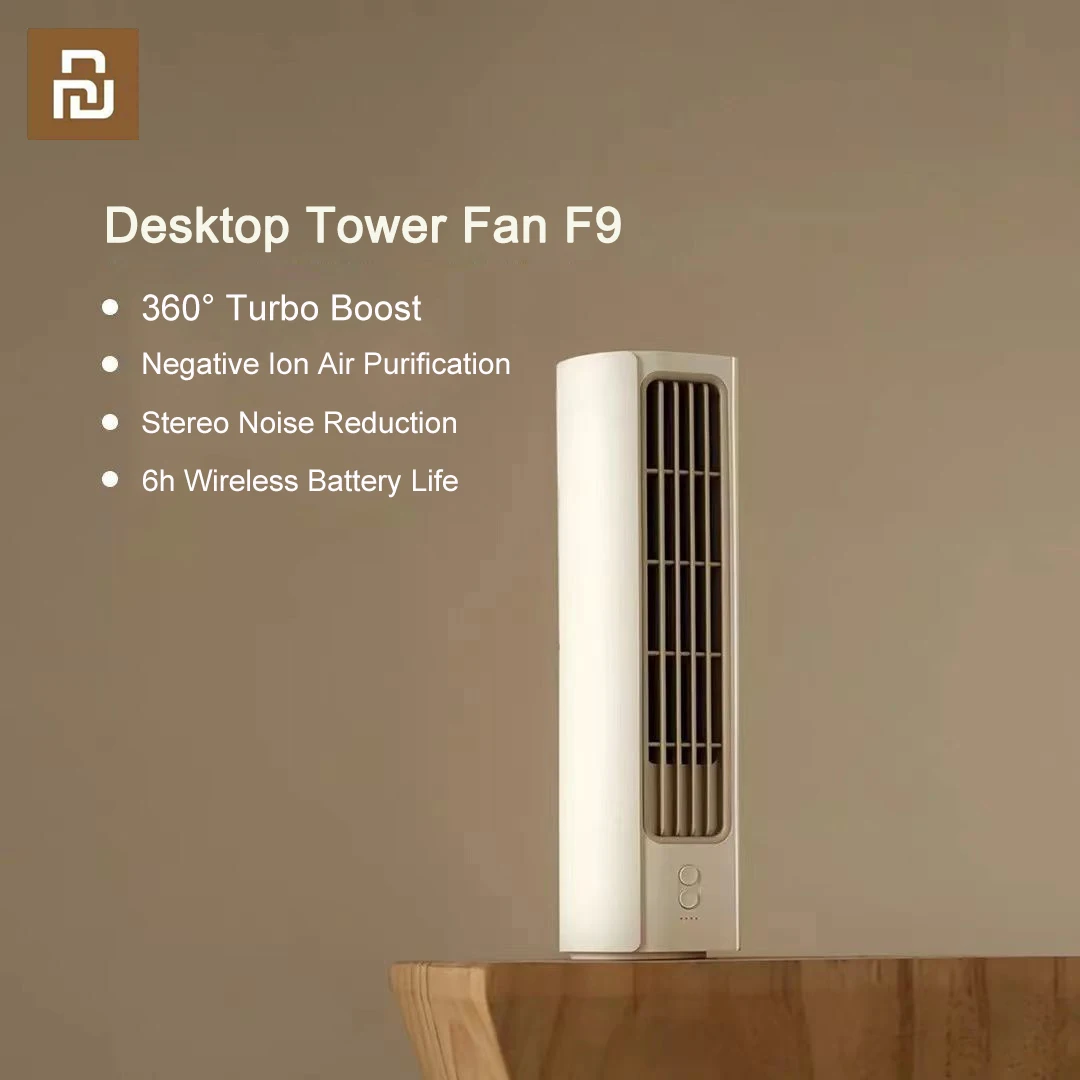 

Youpin Camping Fan Home Appliances Bladeless Desktop Tower Fan USB Rechargeable Wireless Fan Home Negative Ion Air Purification