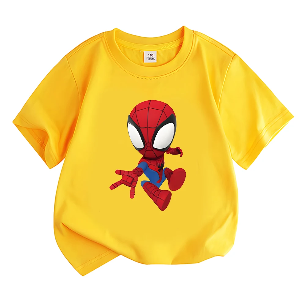 Детская футболка с мультяшным принтом Spidey and His Amazing Friends Повседневная коротким