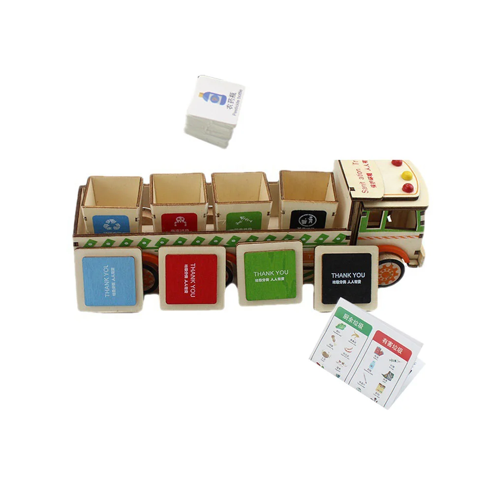 

Игрушечный Грузовик, мусорная корзина, сортировочные игрушки, мини-утилизация, деревянная сортировка, классификация мусора, Образовательн...