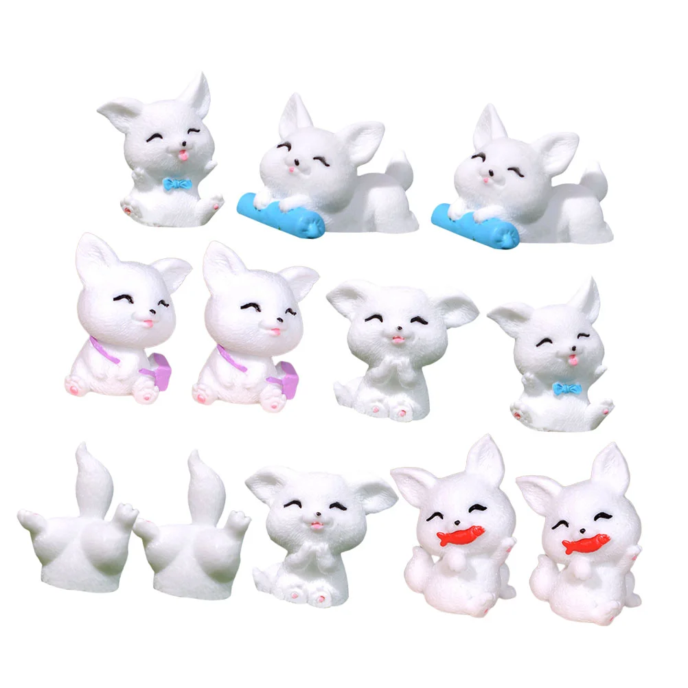 

12Pcs Mini Foxes Figurines Micro Landscape Animal Ornament Moss Landscape Fox Decoration