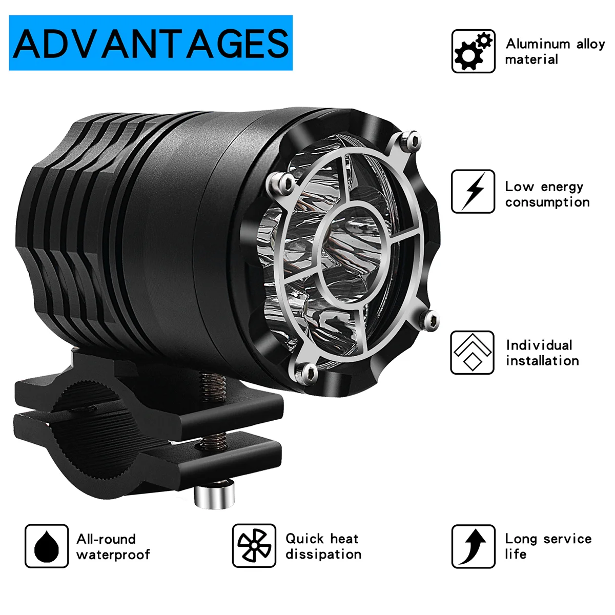

1 Pc Spot Aluminum Alloy 6 Fog Lamp Spot for Motorcycle Scooter