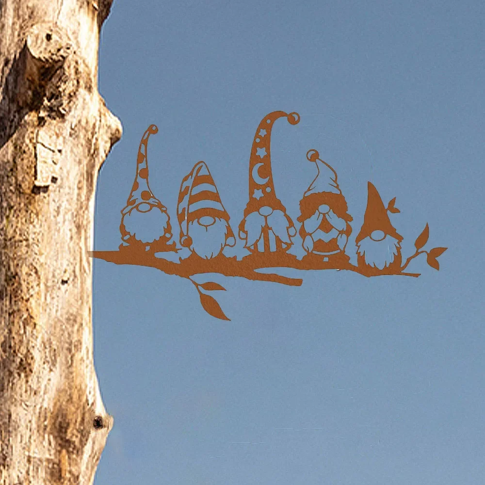 Очаровательный сад Металлическая ветка Гном Гриб Металлический гном Садовый