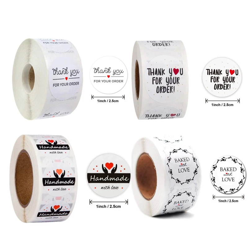 

500 шт./рулон, наклейки «спасибо»