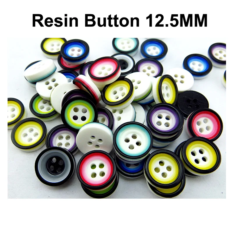 100PCS 12.5MM  Dyed RESIN Coat Buttons Garment Skirt  Boots Sewing Clothes Accessories Shirt Button R-175x
