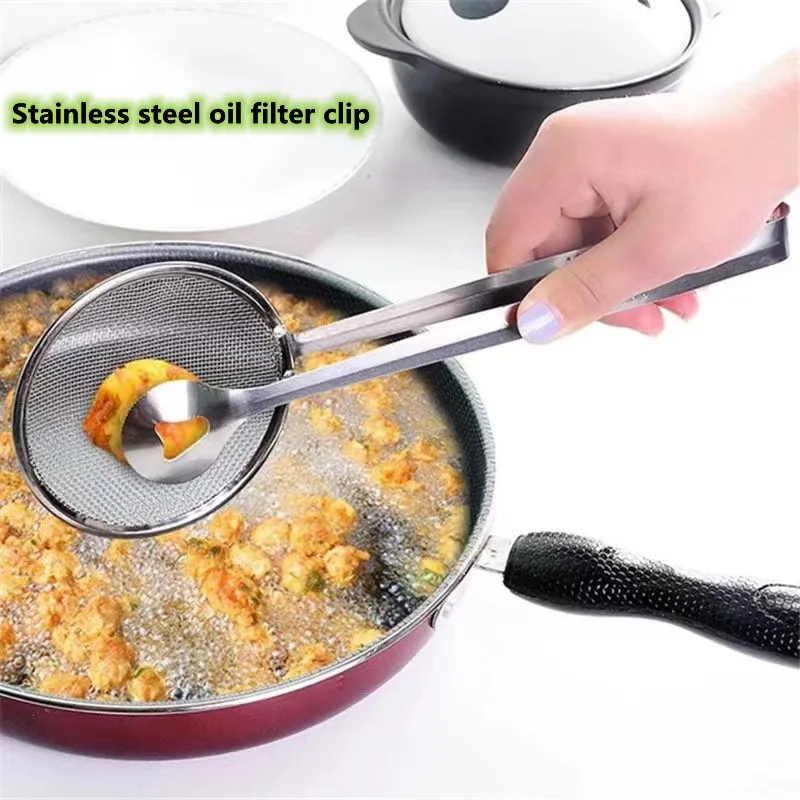 

Kitchen Accessories Multifunction Stainless Steel Sieve Filter Spoon Fried Food Oil Strainer Clip Handheld Cooking Tools Gadgets