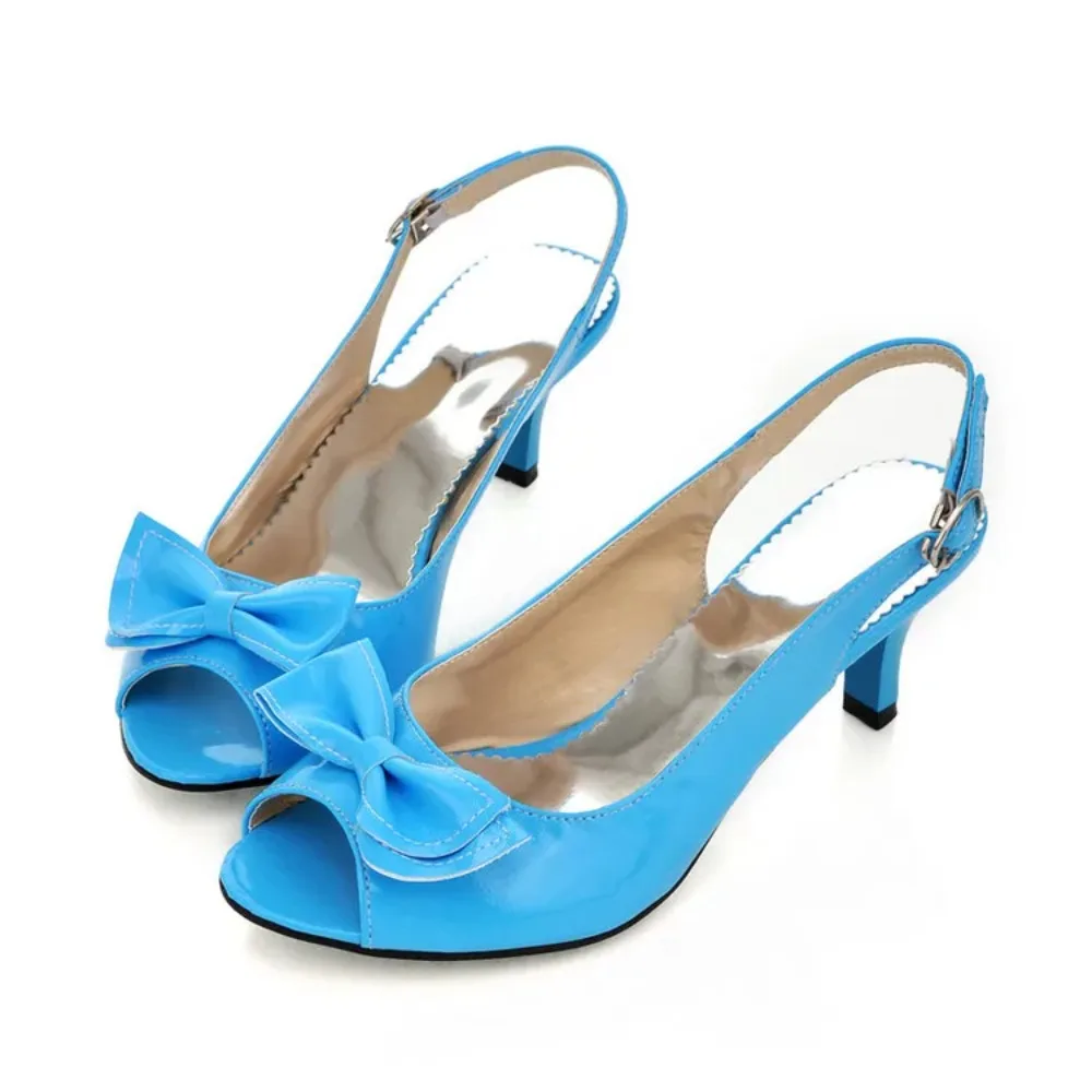 Sandalias De Mujer Женские сандалии Sweet Fashion Bownt Peep Toe на высоком каблуке Платье Вечерние женские туфли Большой размер 34 44 45 46 1-9 (art.: 3920cfe8dbbcf) - 3920cfe8dbbcf