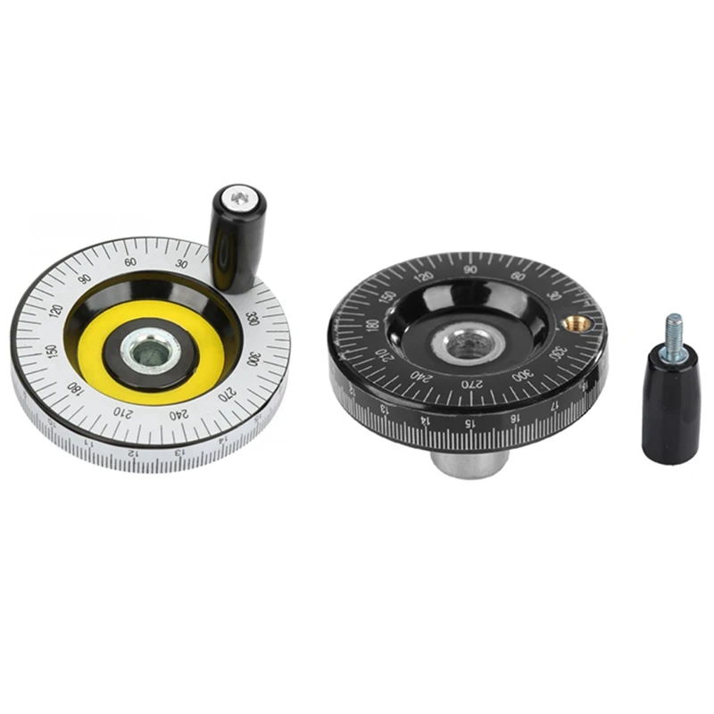 

2 Pcs Solid Hand Wheel Scale Hand Wheel Mechanical Parts Bakelite Machine Handle Calibrated Handwheel,80Mm & 63Mm