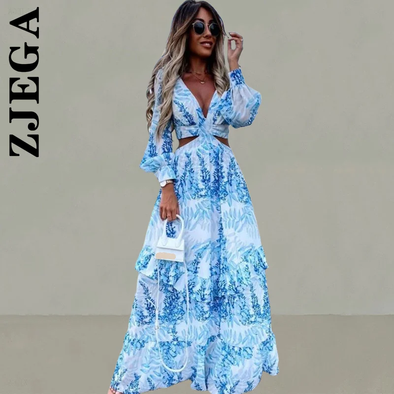 

Женское платье с открытой спиной, V-образным вырезом и рукавами-фонариками