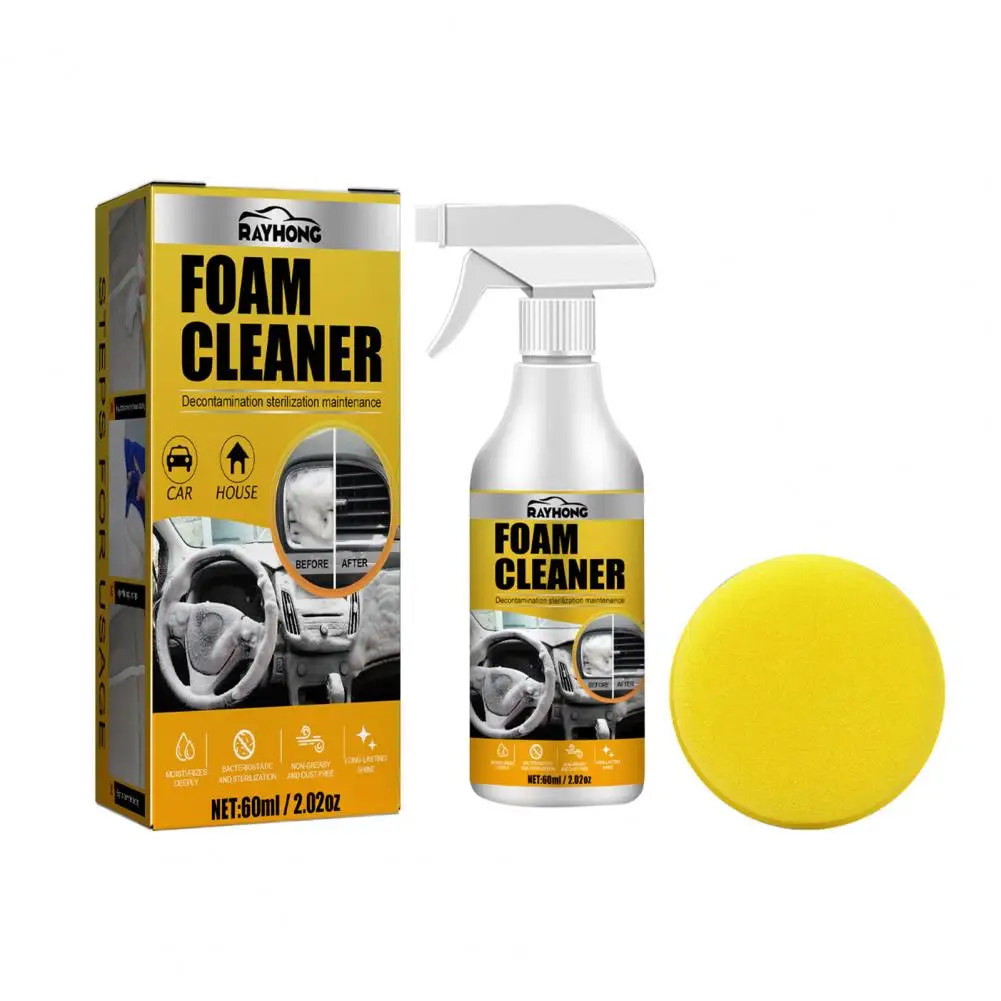 

60ml Leather Conditioner Eco-friendly Odorless Rust Remover Allergy Free Car Interior Cleaning Foam Cleaner for Home