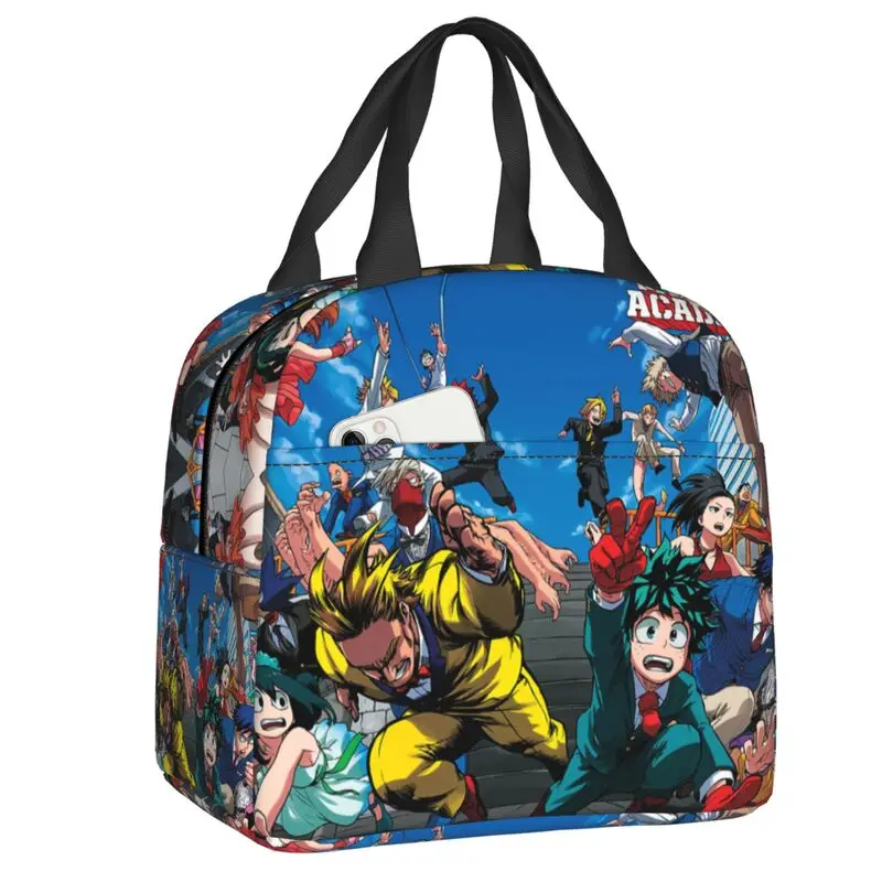 

Изолированная сумка для обеда My Hero Академия для кемпинга, путешествий, термо-охладитель в стиле аниме, женская сумка-тоут