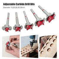 diameter 1520253035mm adjustable carbide drill bit hinge hole saw opener boring bit tipped drilling tool woodworking cutter