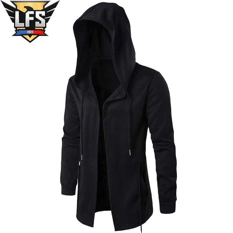 

Men's Medium Long Casual Cloak Hooded Trench Coats Windbreaker Jackets Men Clothing Coats
