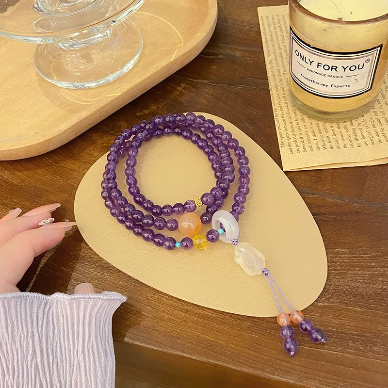 Новый китайский Ретро-браслет из нефрита в национальном стиле лиса аметист