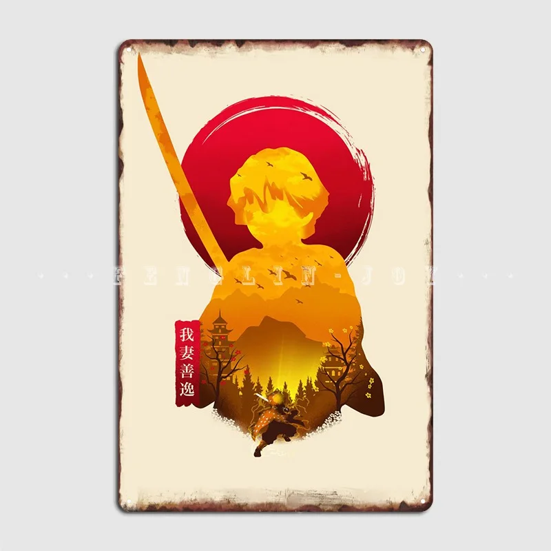 

Zenitsu Demon Slayer Poster Metal Plaque Wall Cave Kitchen Custom Plaques Tin Sign Posters