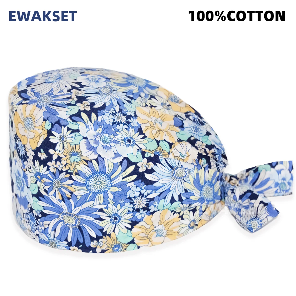 Регулируемая мультяшная шапка из чистого хлопка рабочая лабораторная Рабочая