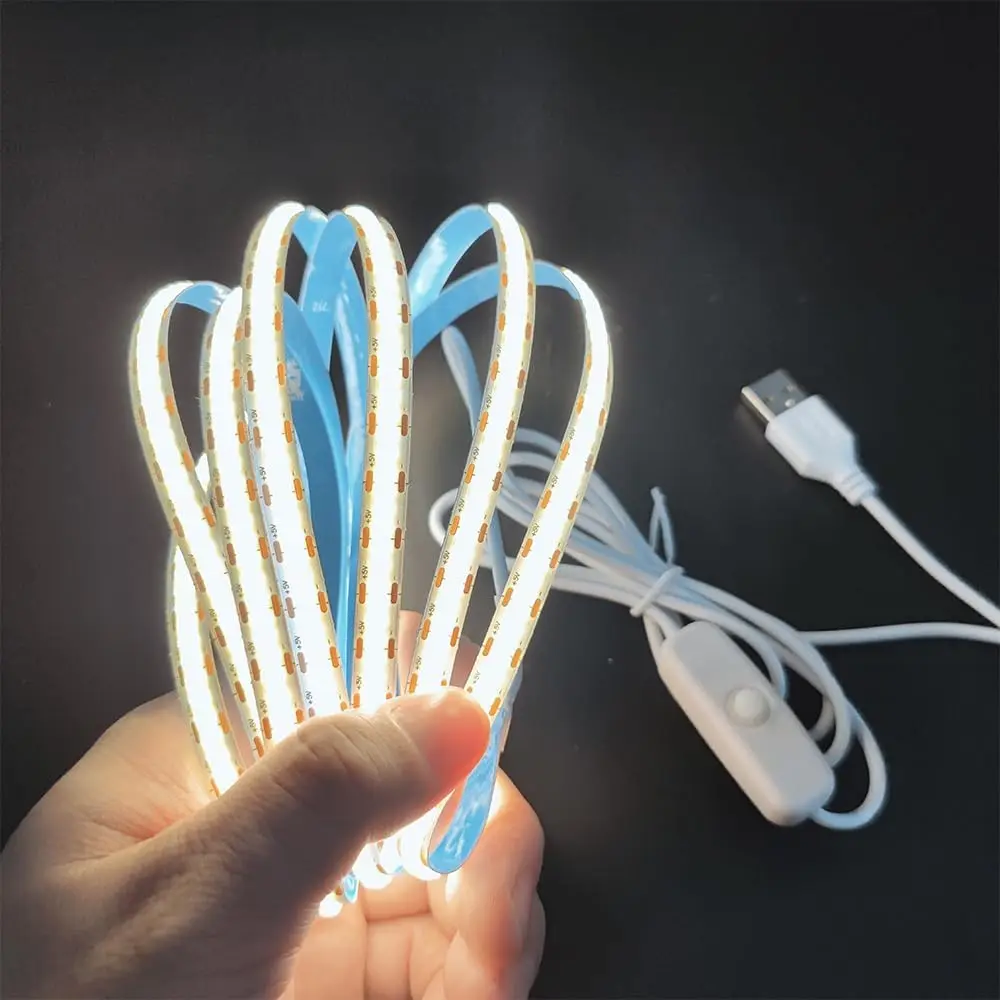 

Светодиодная лента COB теплый белый 3 метра