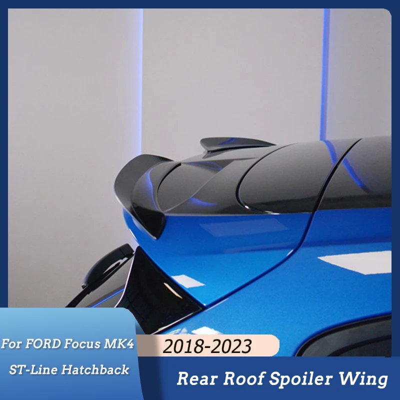 

For Maxton Style Car Rear Roof Spoiler Extentions Flaps Wing for Ford Focus MK4 ST-Line Hatchback 2018-2023 Gloss Black