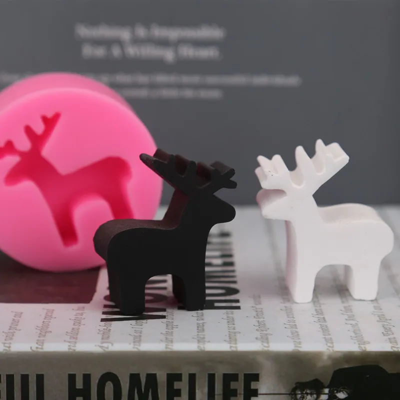 

Christmas Deer Silicone Mold Aromatherapy Plaster Car Silicone Mould Cake Decoration Fondant Sugarcraft Tools Silicone Mould