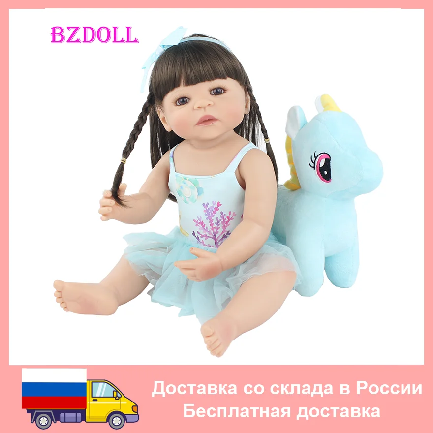 

Кукла реборн силиконовая, Реалистичная кукла-младенец, полноразмерный игровой домик для девочек, подарок на день рождения, 55 см, 22 дюйма